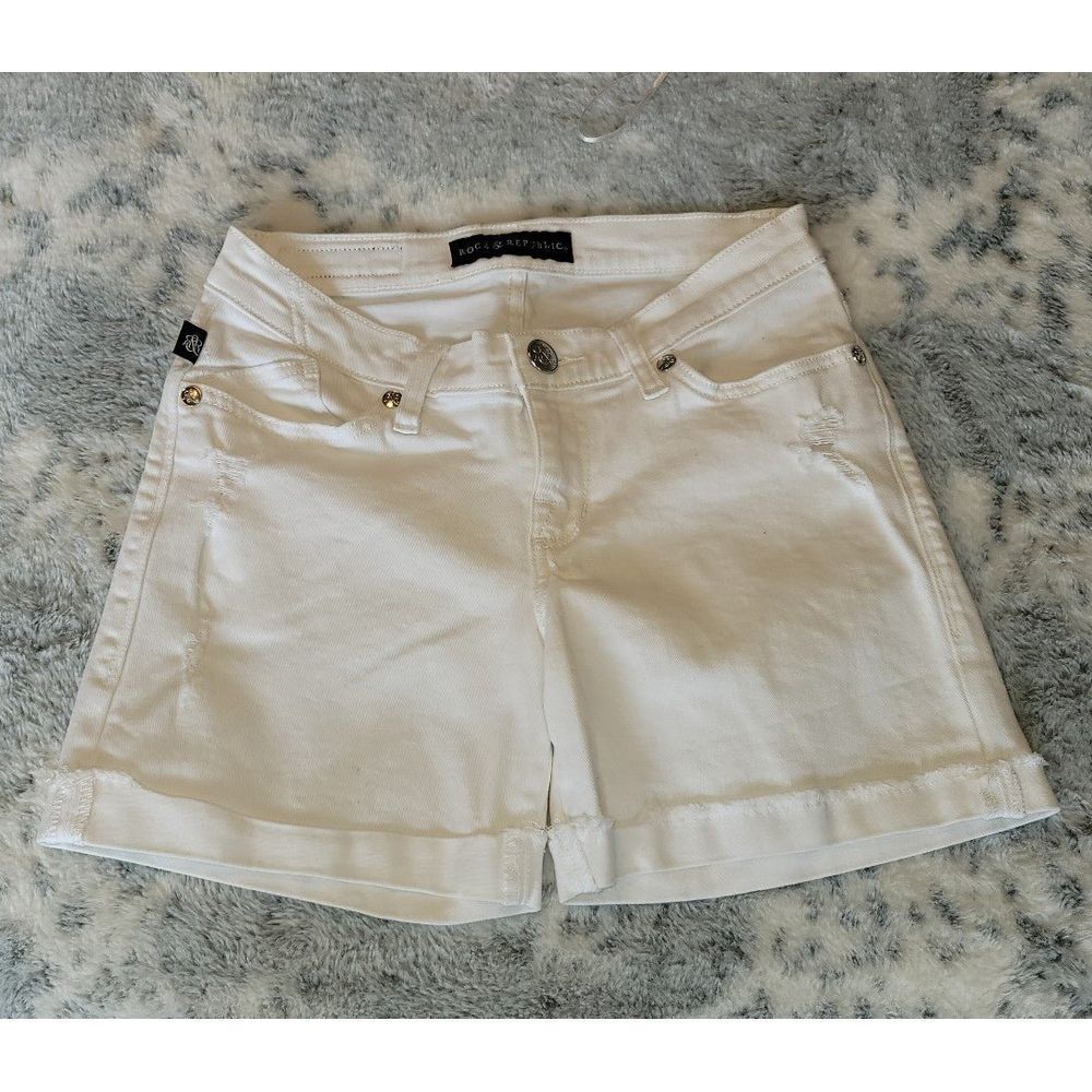 Rock & Republic White Jean Shorts‎ Size 2